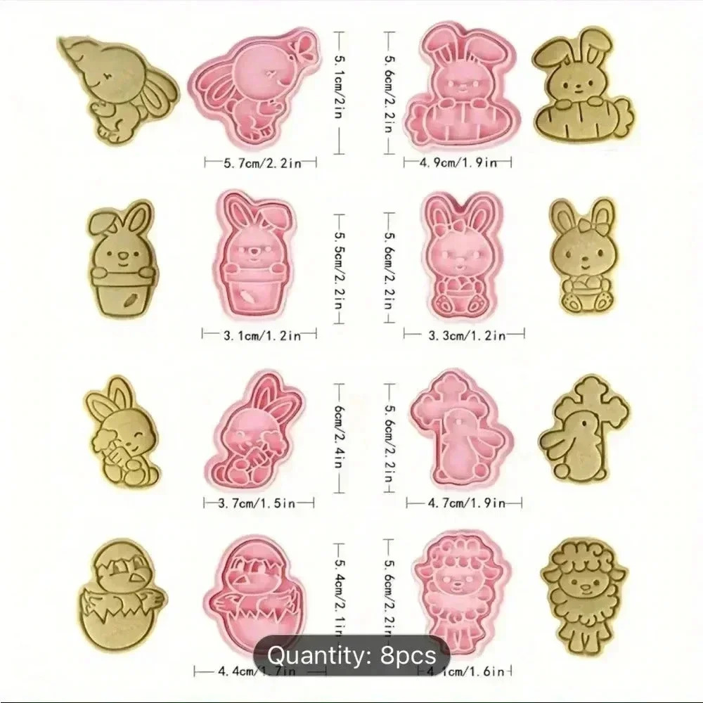 Cookie cutters with stampers, Easter theme